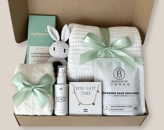 New Baby Gift Box, New Mom Pregnancy + Postpartum Gifts, Expecting Mom Care Package, Congrats Future Mom To Be, Gender Neutral Baby Basket