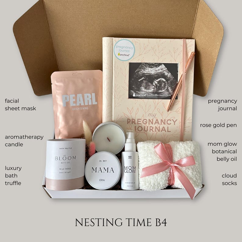 Future Mom Pregnancy Care Package, Expecting Mommy Prenatal Gift Box, New Mom To Be Mothers Day Basket, Mama Self Care For Pregnant Women Nesting Time B4