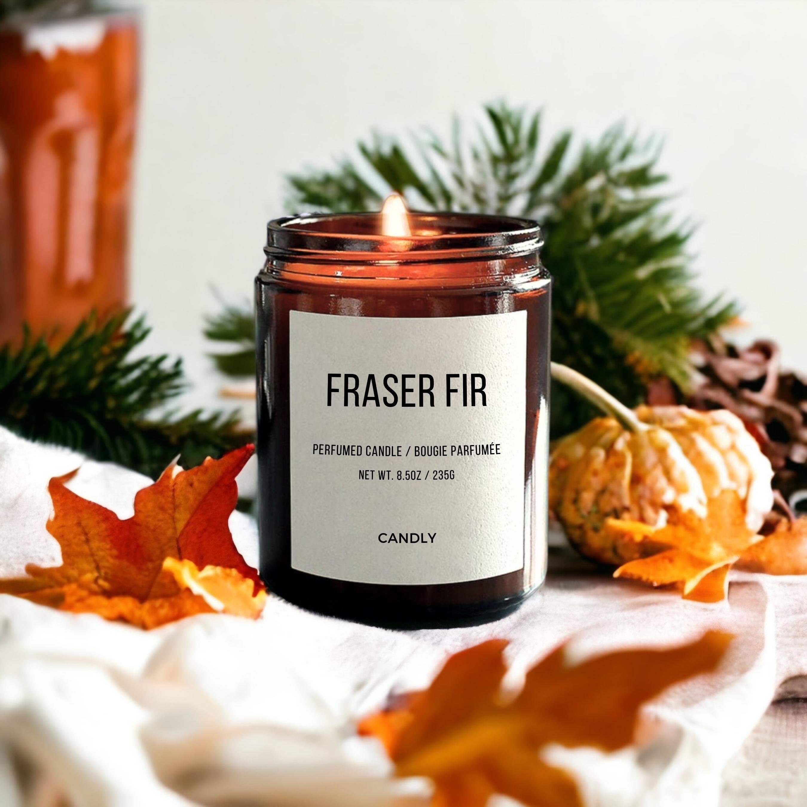 Fraser Fir Soy Candle, Amber Jar Candle, Pine Candle, Spruce Balsam Candle,  Candle in Jar, Winter Christmas Candle, Host Gift, Gift for Her 