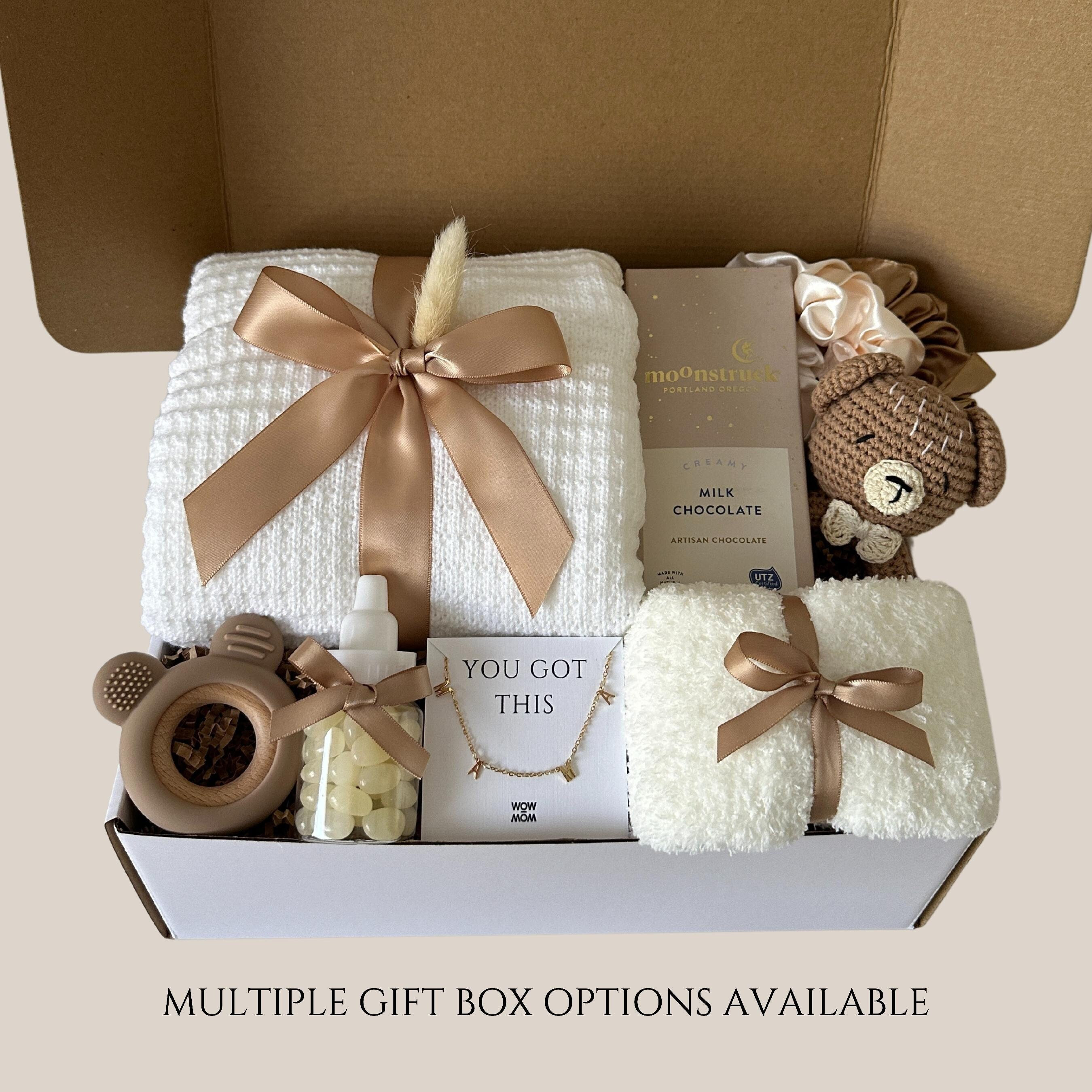 Teddy Bear Baby Shower Gift Basket, Congrats Baby Girl Gift Box, We Can ...