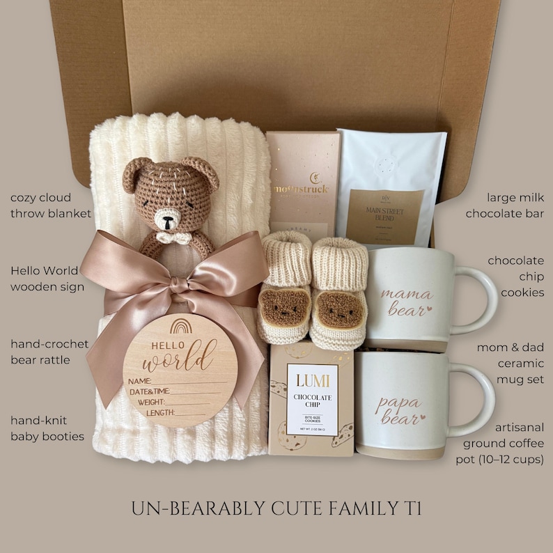 New Baby Gift Box, Newborn Boy Girl Gift Set, Neutral Baby Shower Gift Basket, Welcome Baby Basket, Luxury Baby Gifts, Congrats baby, Congrats Pregnancy, Expectant Dad Gift, New Mom Care Package, Expecting New Parents Set, Unique Gift Ideas For Gender Reveal, Postpartum Gift Box, Teddy Bear Gift Box