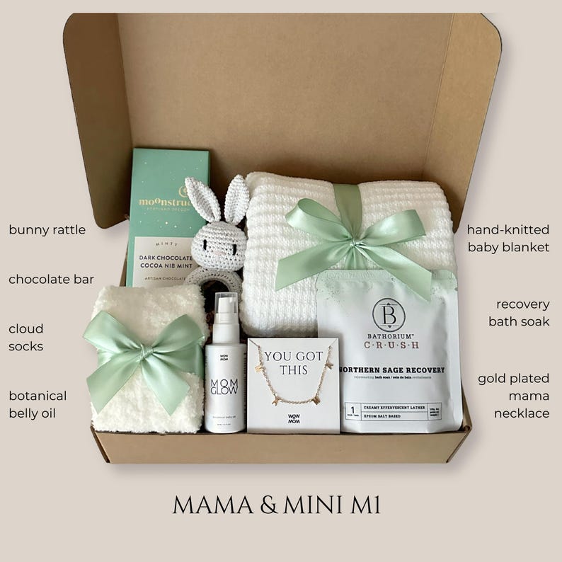 Future Mom Pregnancy Care Package, Expecting Mommy Prenatal Gift Box, New Mom To Be Mothers Day Basket, Mama Self Care For Pregnant Women Mama & Mini M1