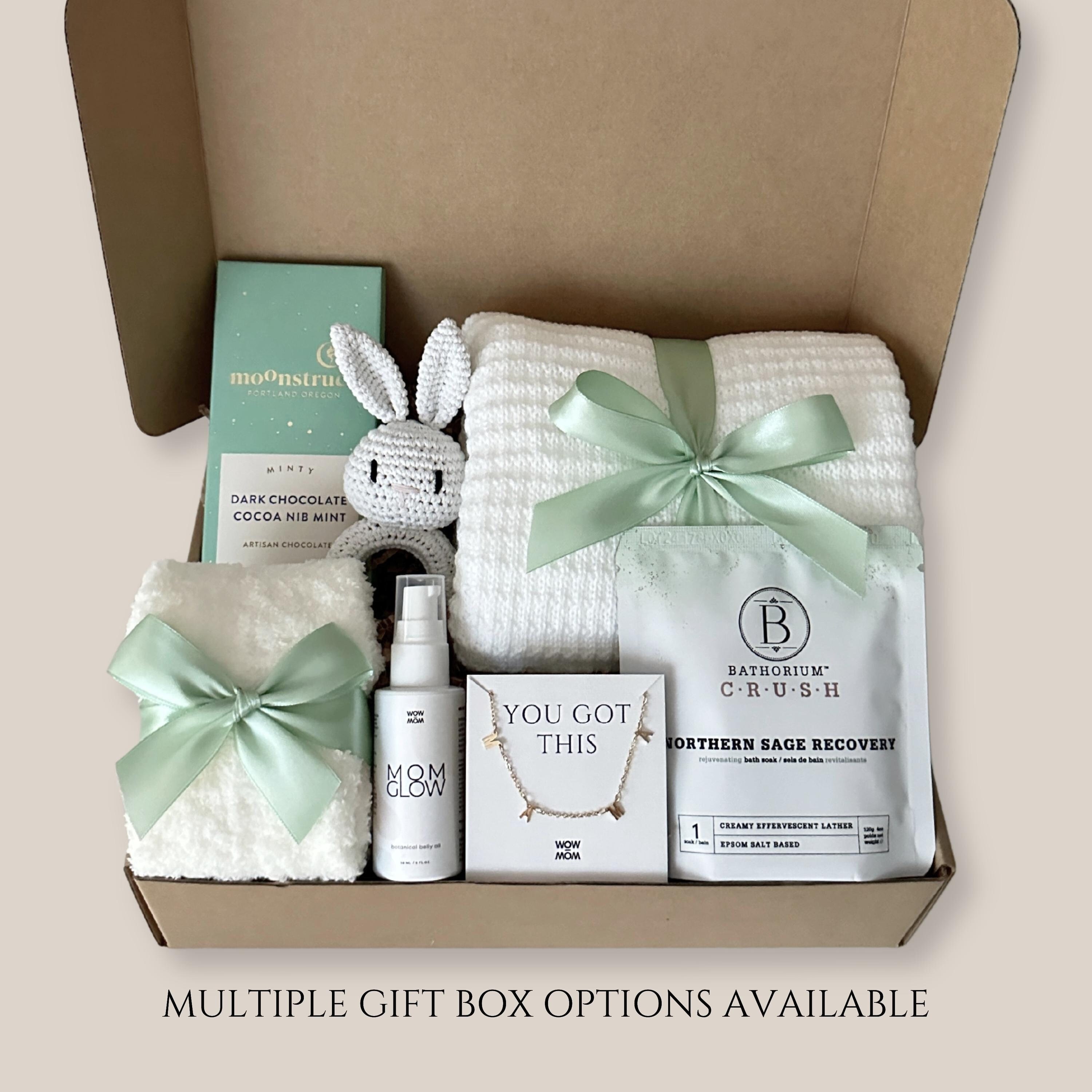 Baby Gift Box Neutral Baby Shower Gift Basket, Congrats Newborn