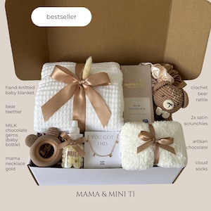 New Baby Gift Box, Newborn Boy Girl Gift Set, Neutral Baby Shower Gift Basket, Welcome Baby Basket, Luxury Baby Gifts, Congrats baby, Congrats Pregnancy, Expectant Dad Gift, New Mom Care Package, Expecting New Parents Set, Unique Gift Ideas For Gender Reveal, Postpartum Gift Box, Teddy Bear Gift Box