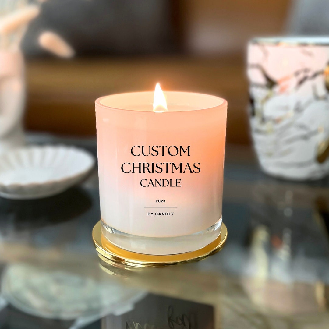 Custom Candle Christmas Gift Unique Holiday Gift Create Your Own Custom