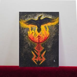 L'ascension, comme un acte de rébellion sacrée - impression d'art Bindrune, carte d'autel païenne, outils d'autel, païen scandinave, païen, viking, cadeau viking, païen
