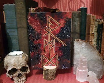 The Reignition of Inner Fire, Passion Blank Greetings Card - Viking Bindrune Art Card