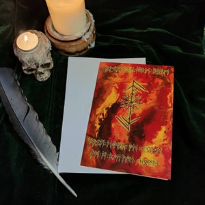 Todos regresamos a casa, tarjeta de felicitación en blanco de los antepasados - Viking Bindrune Art Card