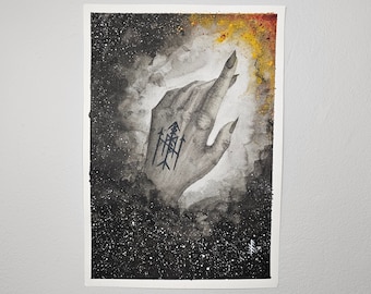 Nordische Pagan Kunst: Originale Bindrune Malerei - Yod