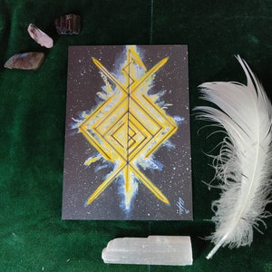 Cellular Healing, DNA, Physical Healing - Bindrune Altar Card, Viking Art Print