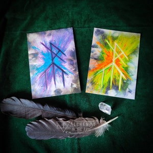 A Spark of Life, Passion for Living - Rebirth, Healing - Bindrune Altar Card, Viking Art Print