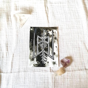 Heal a Broken Heart - Bindrune Altar Card, Viking Art Print