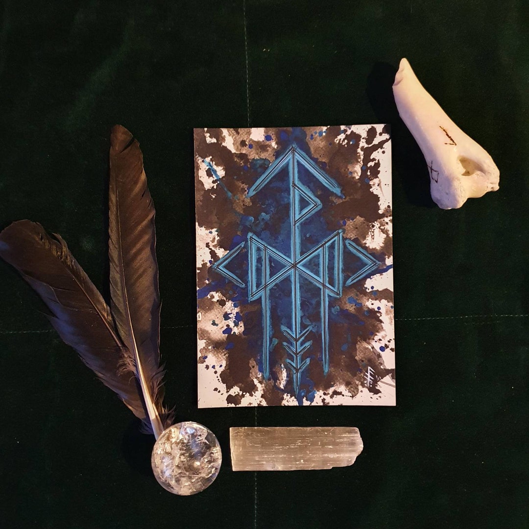 To Seek the Highest Truth, Justice - Bindrune Altar Card, Viking Art ...