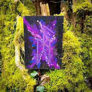 Bendiciones de la Diosa - Manifestación benevolente, Tarjeta de altar Bindrune, Impresión de arte vikingo