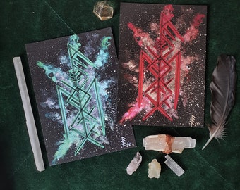 The Key To My Heart - Bindrune Altar Card, Viking Art Print