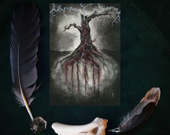 Ruin to Resurrection Bindune Art Print: Norse Pagan Altar Card