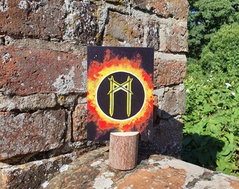 Mannaz, Mankind - Bindrune Altar Card, Elder Futhark Viking Art Print