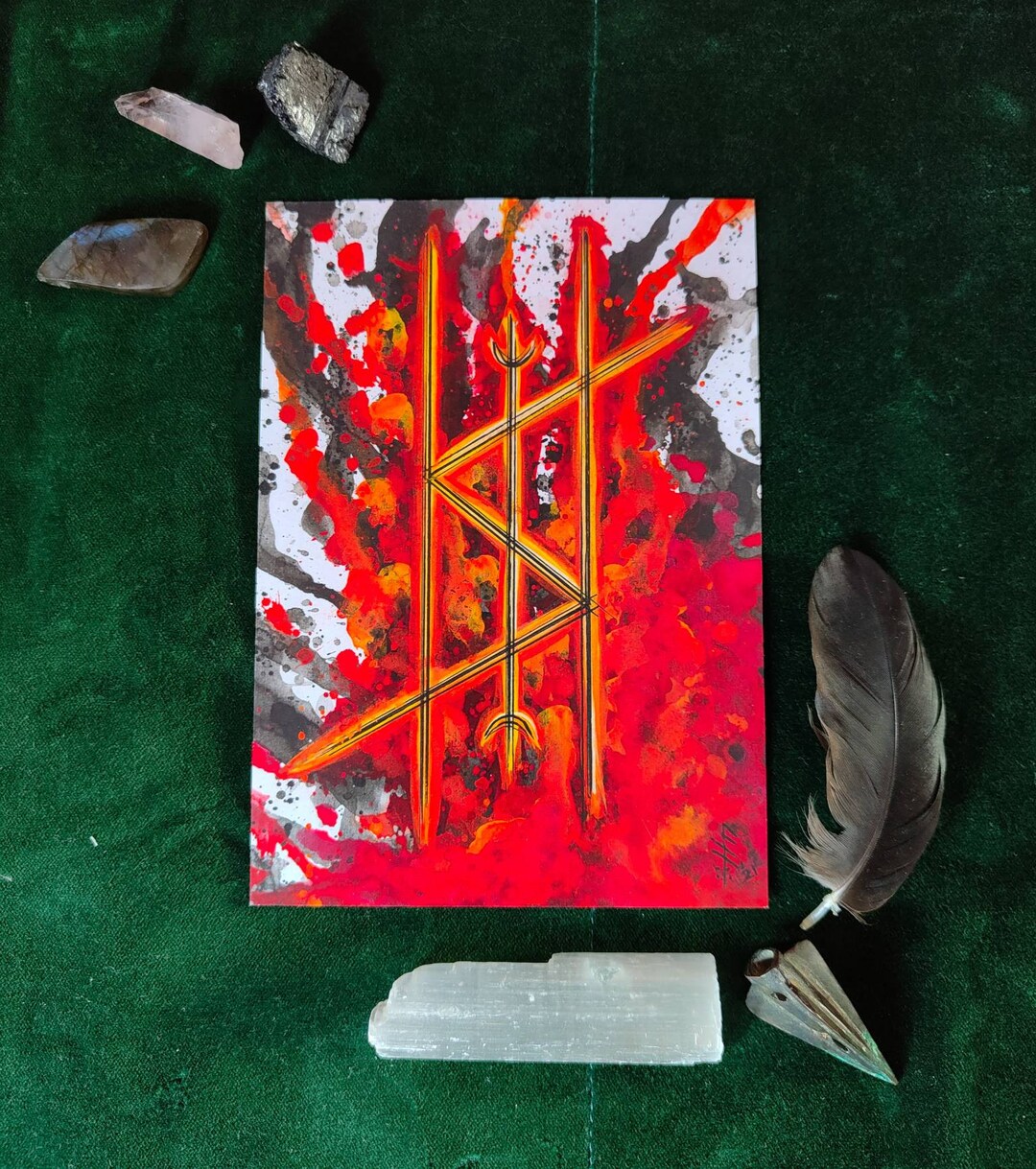 Power at the Heart of Chaos - Bindrune Altar Card, Viking Art Print - Etsy