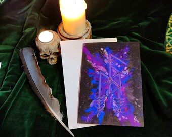Goddess Blessings Card: Viking Bindrune Art, Blank Greetings Card
