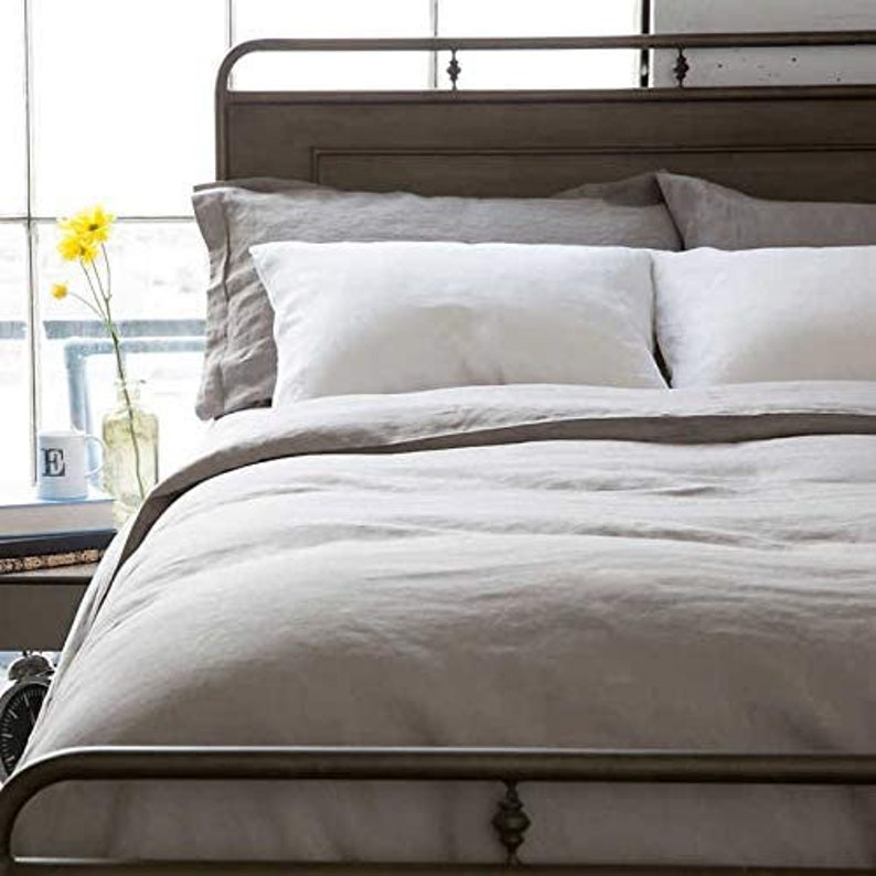 100 Belgian Pure Linen Flax Duvet Cover with Two Shams Etsy