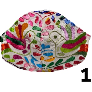 Washable, Oaxacan Hand embroidered face mask with nose wire and pocket for filter. Unique Hand embroidered Gift. Multiple colors available.