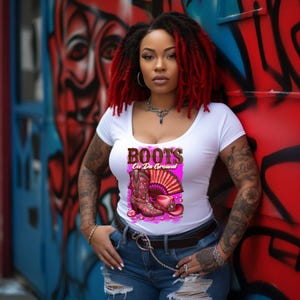Boots on Da The Ground Where Them Fans At Clack Fan Girl PNG Tumbler and Fan Design | Black Cowgirl Clack Fan Line Dance