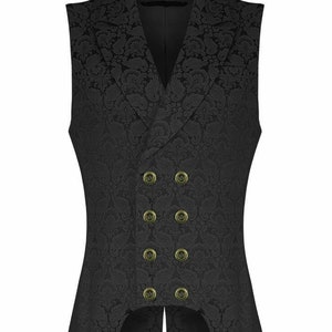 Ladie's Double-Breasted vest, Women's shiny striped Vest Waistcoat VTG Brocade Gothic Black Vest/Party Vest, Wedding Vest