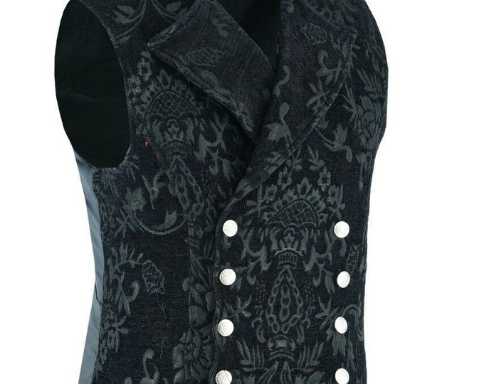 Men's Victorian Gentleman's Aristocrat Black Vest Tapestry/stylish ...