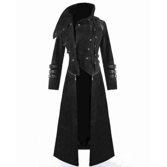 Black hooded deals trench coat mens