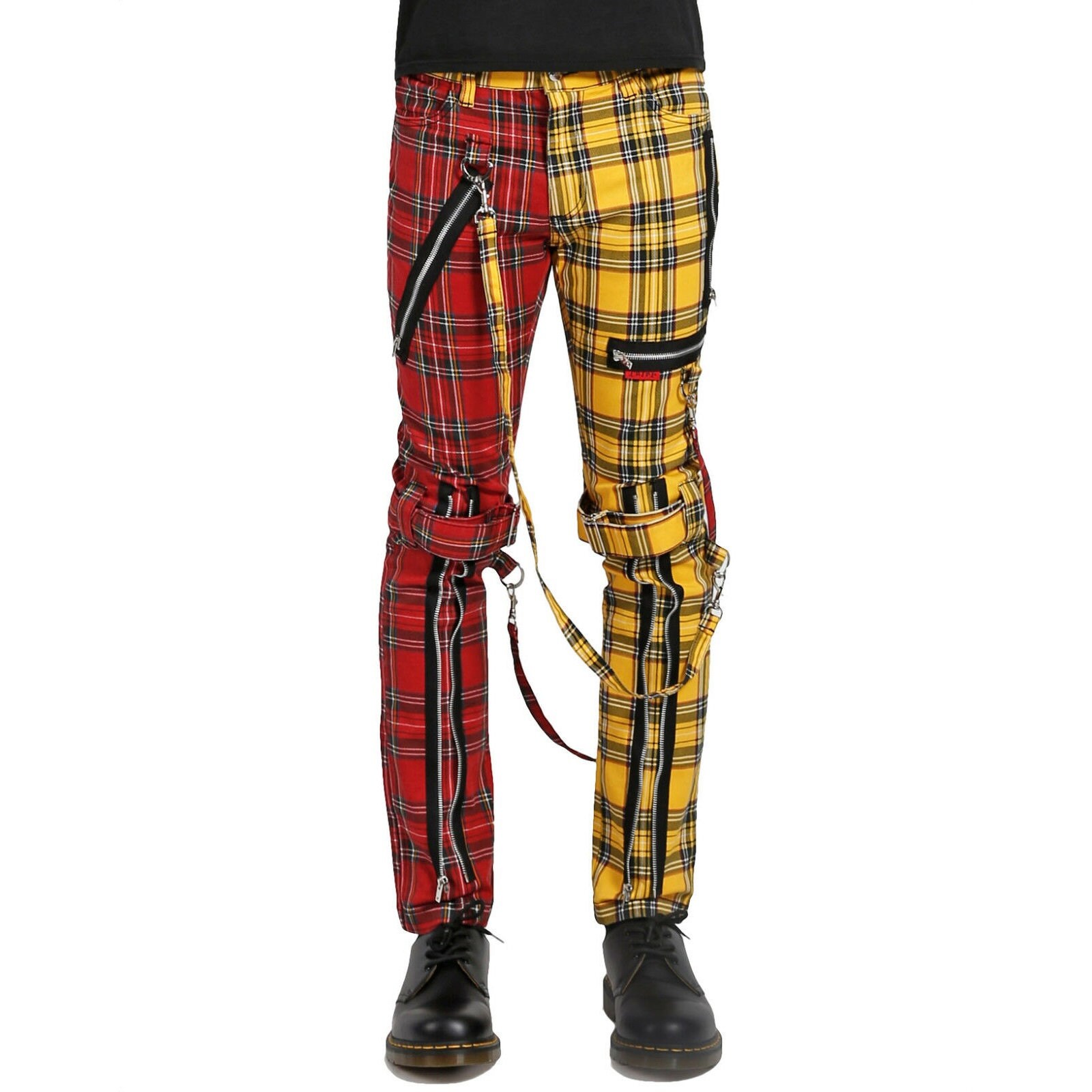 Half and half plaid pants clearance