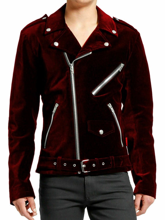 Velvet leather jacket cheap