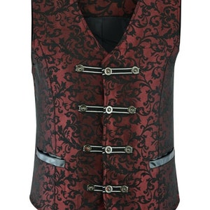 Premium Quality Tailored Mens Vest Waistcoat Red Damask Velvet - Etsy