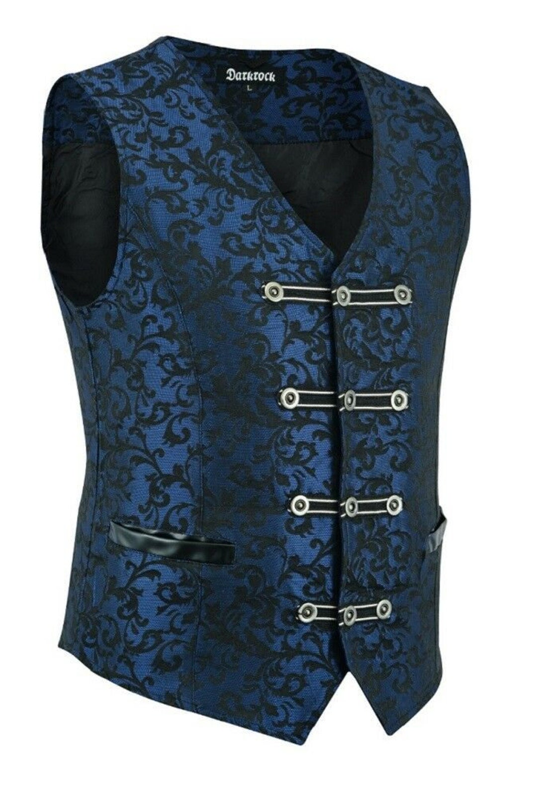 Premium Quality Handmade Tailored Mens Vest Waistcoat Blue Damask ...