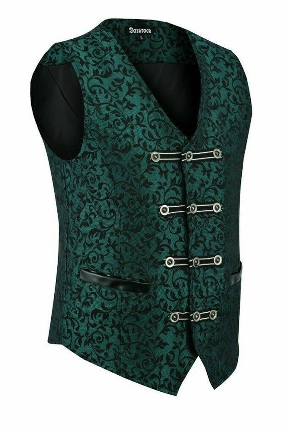 Premium Quality Tailored Men's Green Vest Waistcoat Damask Etsy