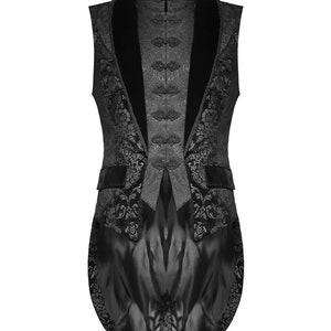 Men’s Brocade Vest Waistcoat Tailcoat Black Victorian Gentlemen Damask Velvet Gothic Steampunk Vest/USA