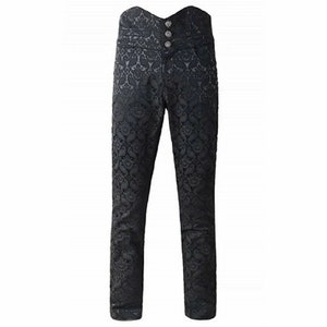 Men's Trousers Pants Black Brocade Dress Pant