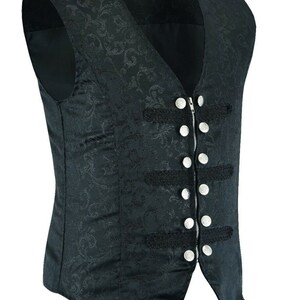 Men's Black Brocade Tailored Victorian Single-Breasted Vest,Formal Vest, Waistcoat for Men, Wedding Vest, Men's Vest, Groom Vest