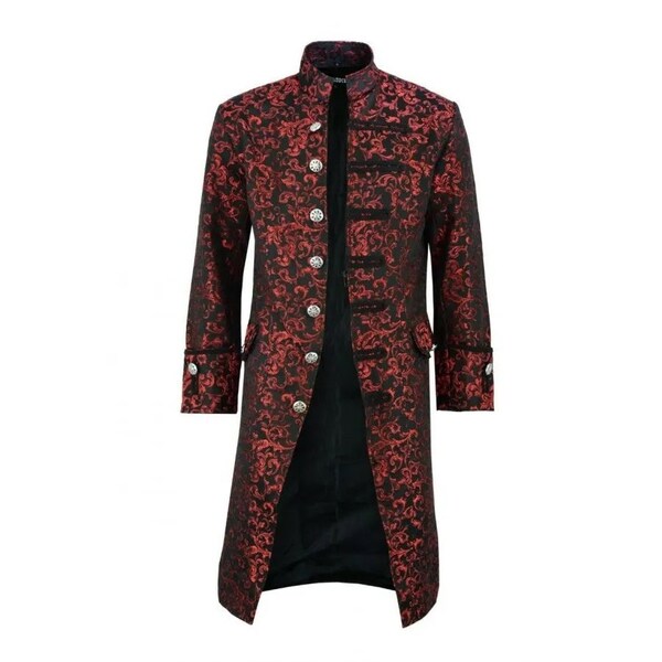 Redingote victorienne steampunk en brocart gothique gothique en velours pour homme Renaissance