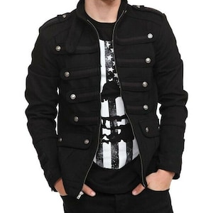 New Black Band Party Jacket for Men Vintage Goth Coat Jacket/Winter jacket