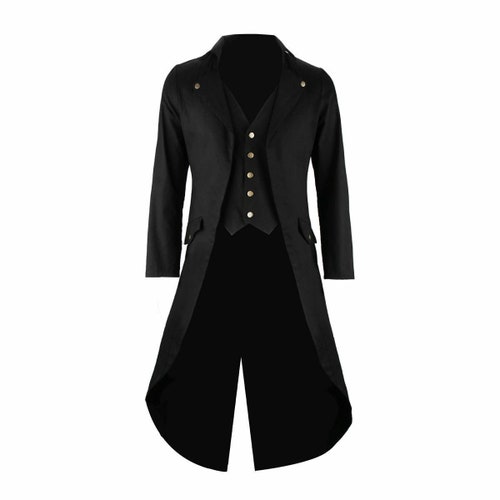 Men's Black  Tailcoat Jacket Victorian Coat, Free Shipping USA
