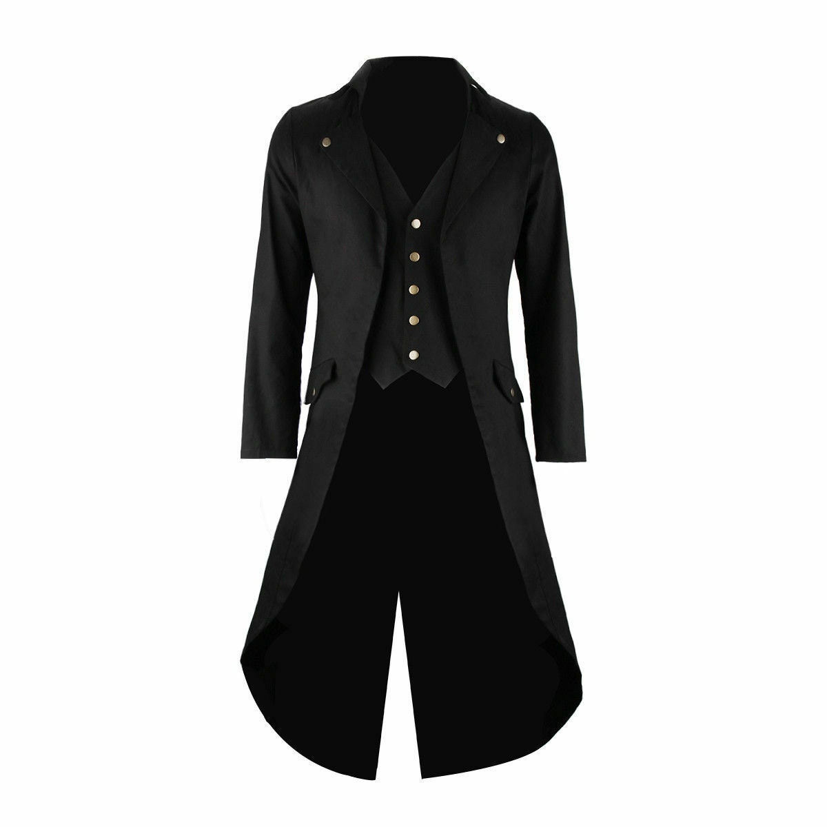 Men's Handmade Black Steampunk Tailcoat Jacket Gothic - Etsy