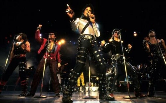 Michael Jackson Punk Classic Rivet BAD Concert Black Metal Rock Pants  Trousers 