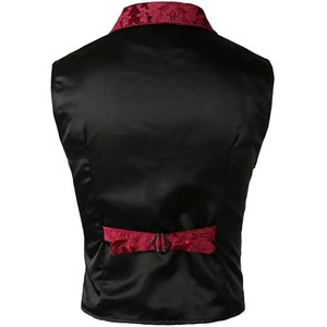 New Quality Red Men's Victorian Suit Gentleman Vest Steampunk Gothic ...