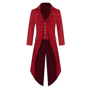 Men's Red Tailcoat Jacket   Victorian Coat, Free Shipping USA