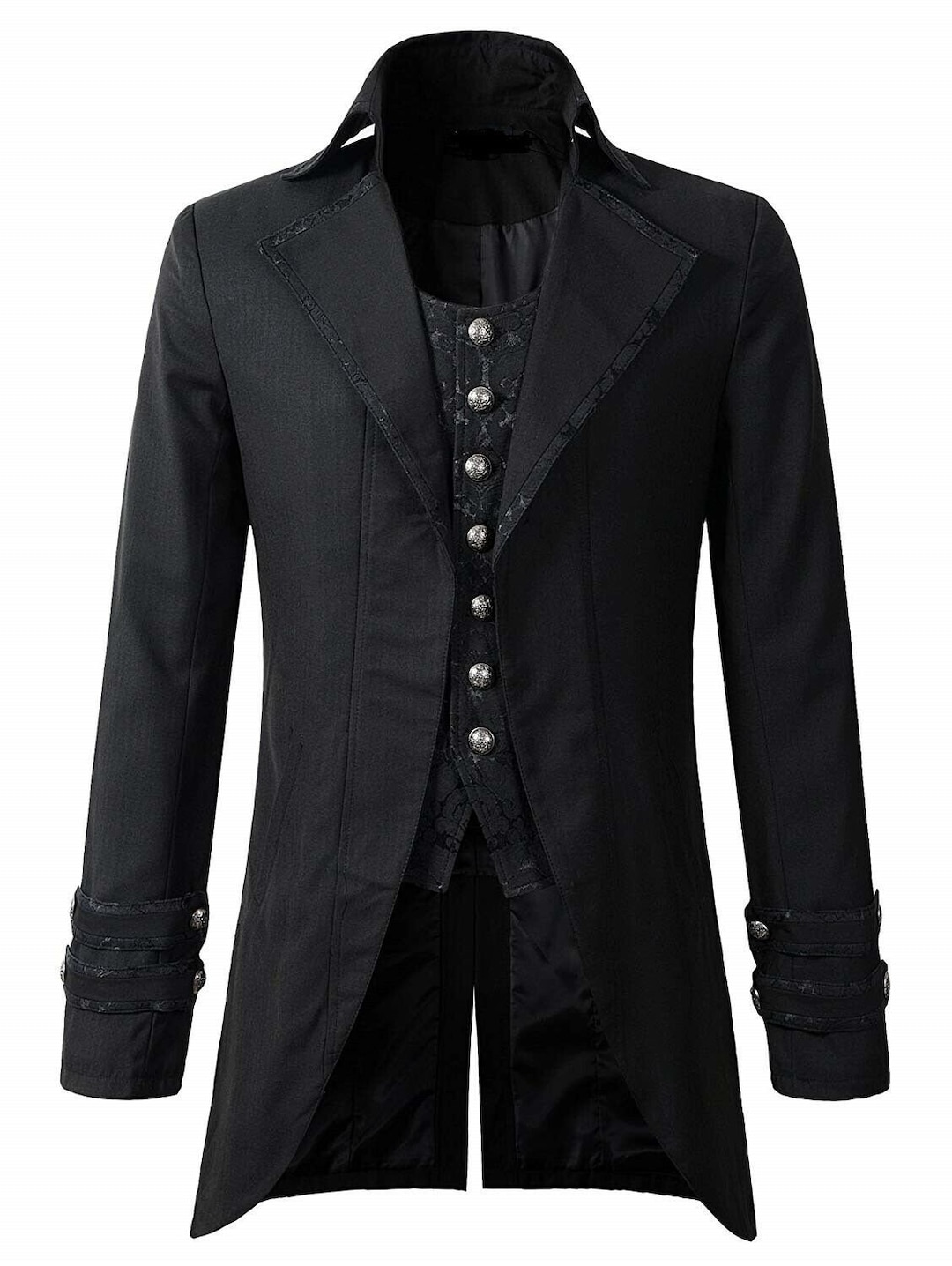 Prime Quality Men's Morning Gothic Jacket Tailcoat Black Brocade ...