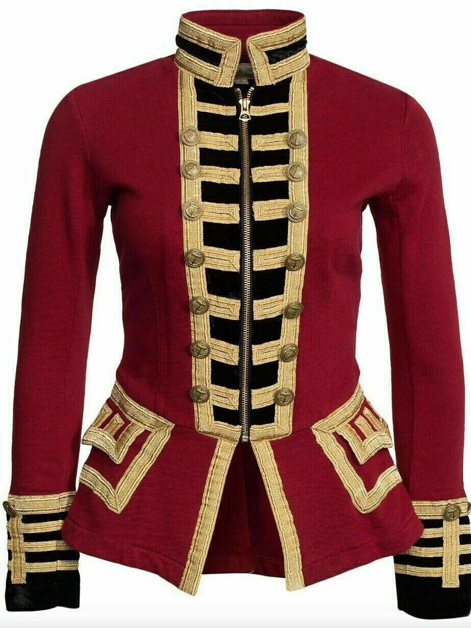 Women's Red Wool French Terry Officer's Military Band Etsy