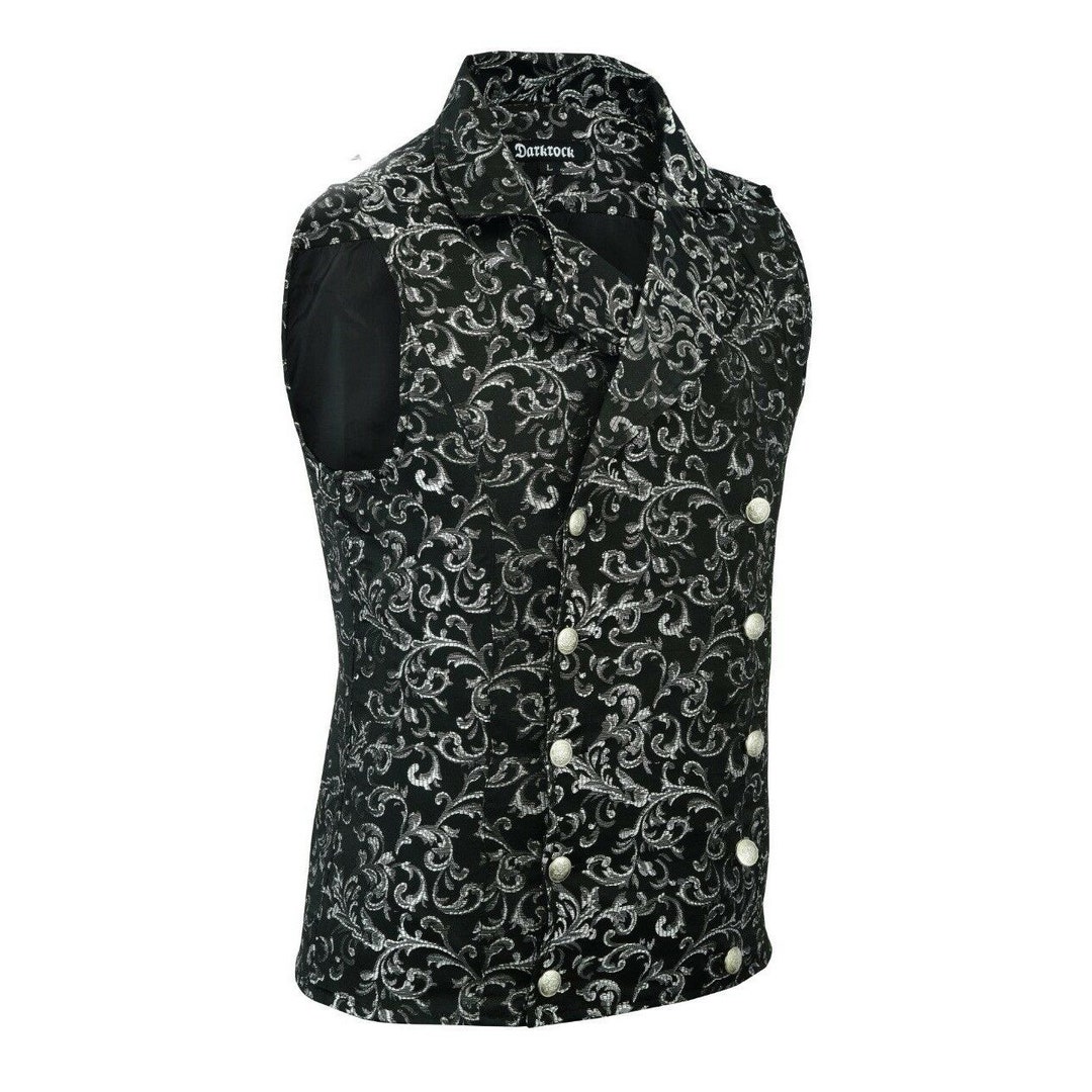 Stylish Mens Damask Tapestry Double-breasted Vest Waistcoat Gothic ...