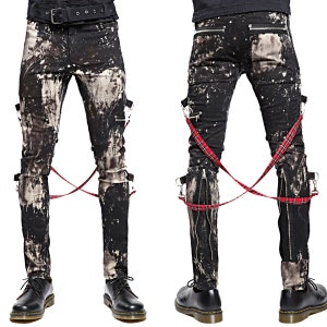 New Gothic Skinny Jeans Apocalyptic Rebel Punk Emo Pants