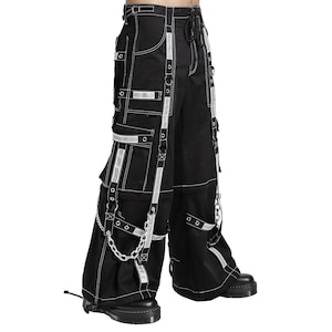 Women's Chains Rhinestones Punk Emo Pants Straps Baggy Pants