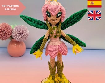 リリモンのぬいぐるみパターン – かわいいデジモンのあみぐるみ PDF チュートリアル。